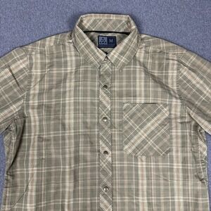 Magpul Mens M Green Plaid Pearl Snap Short Sleeve Tactical Shirt EDC Concealed